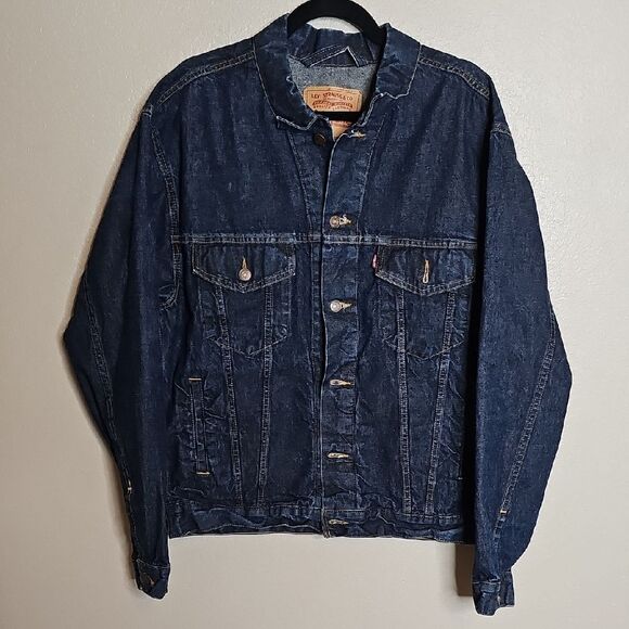 Levi's Men's Blue Denim Jacket Medium Dark Rinse Indigo - Picture 1 of 7
